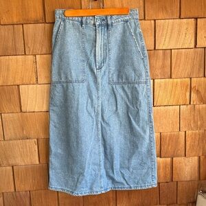 Vans Light Blue Denim Midi Skirt